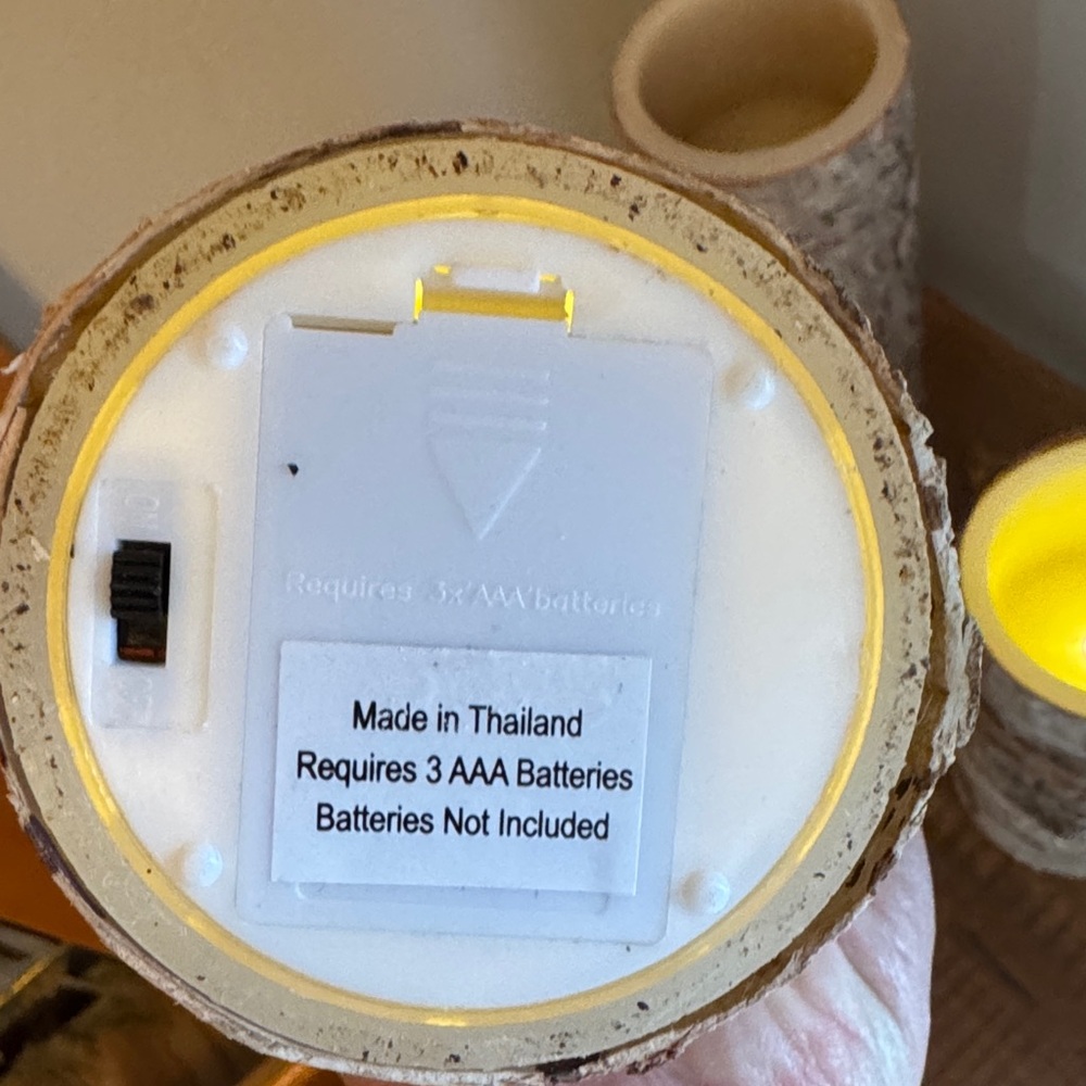 Birch Battery Operated Pillar Candle Set - Picture 4 of 6
